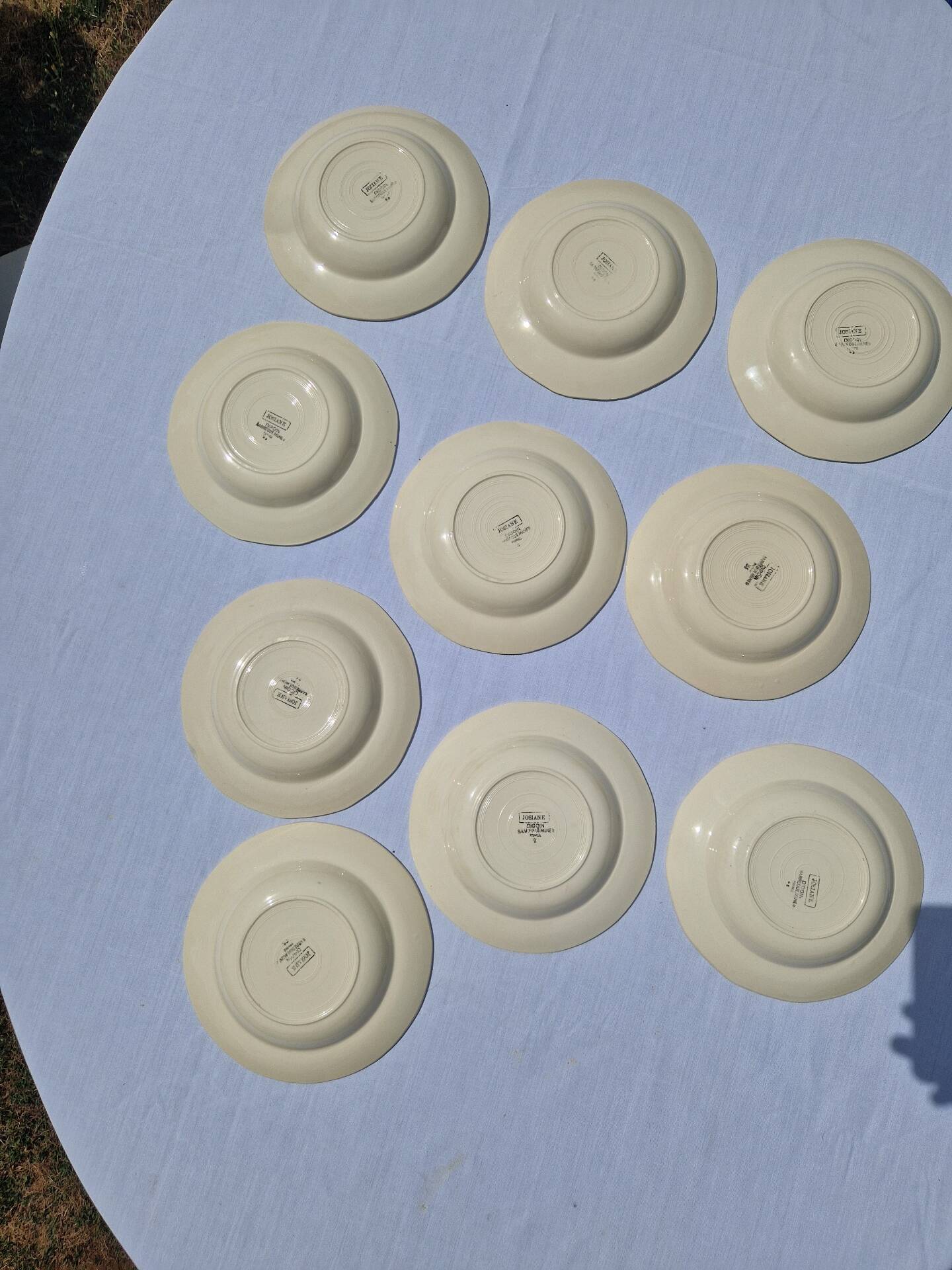 Set of 10 Deep Plates Model Josiane Sarreguemines Manufacture