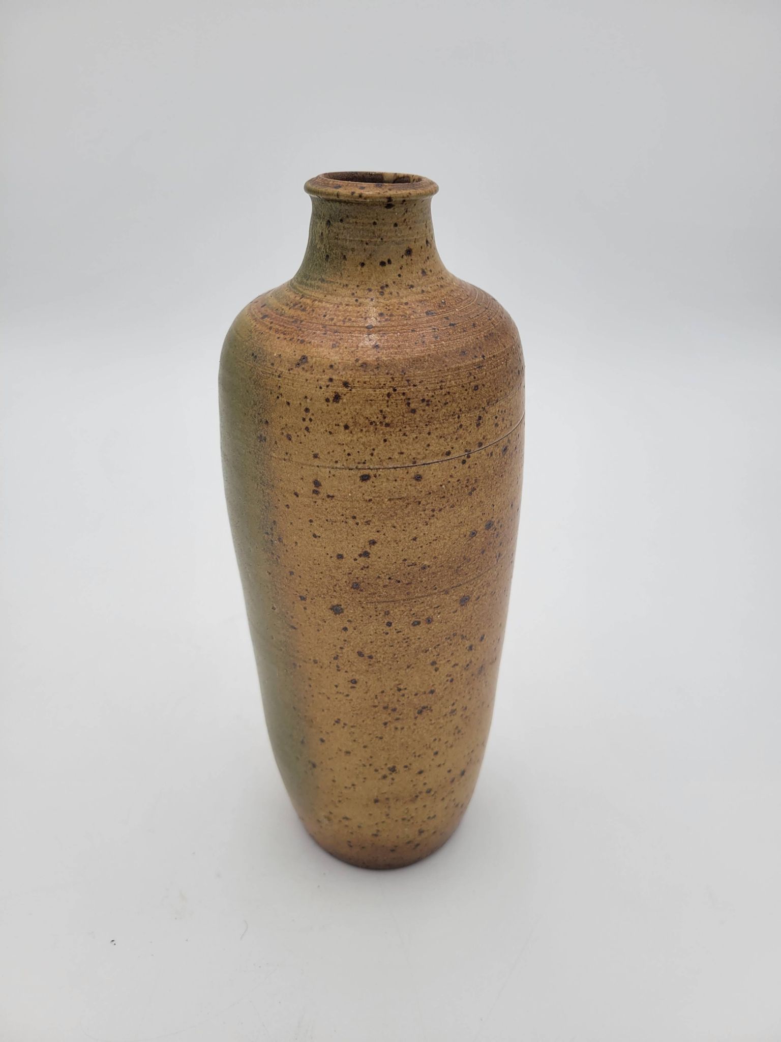 Vase artisanal vintage en grès pyrité