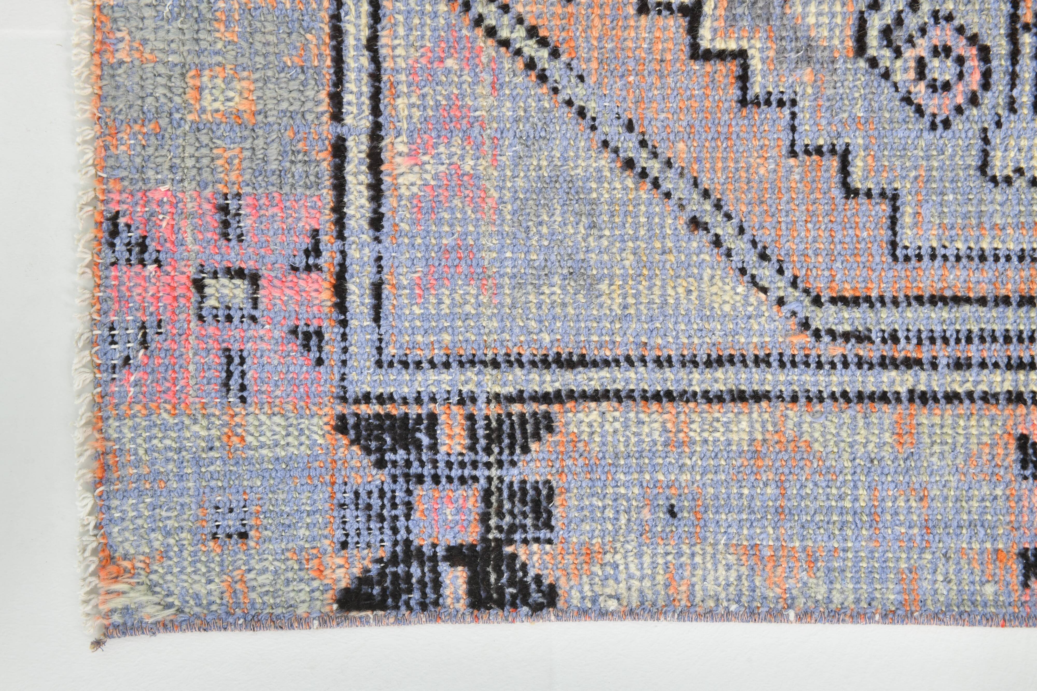 3x8 Ligth Blue Vintage Runner Rug, 77x229Cm