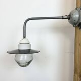 Industrial Factory Wall Light with Enamel Shade, 1960s