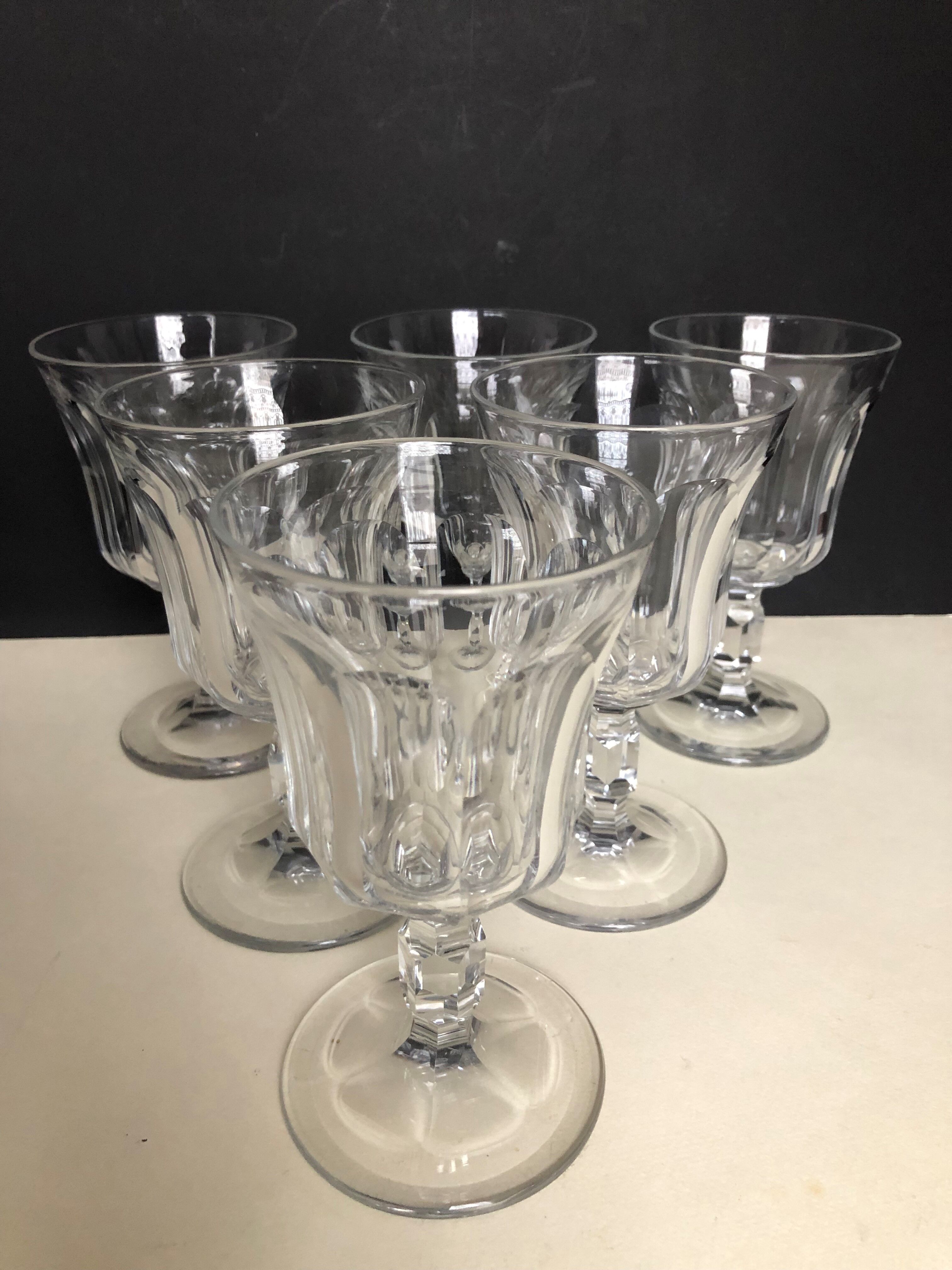 6 cut crystal water glasses