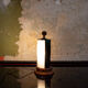 Table lamp in wood and plexiglass black and white Italy 50s