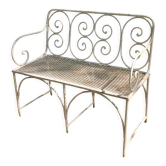 19th century wrought iron bench