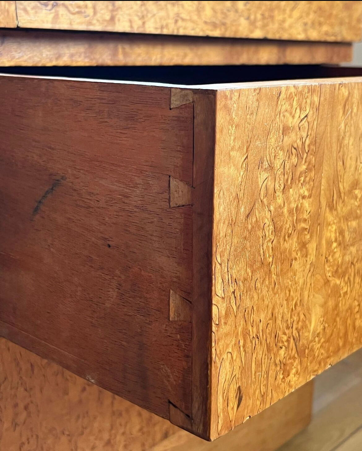 Art deco veneer cabinet