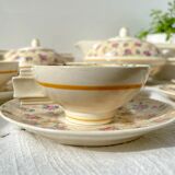 Robj Paris Coffee Tea Set with Floral Yellow Porcelain Core - Vintage Art Deco Style