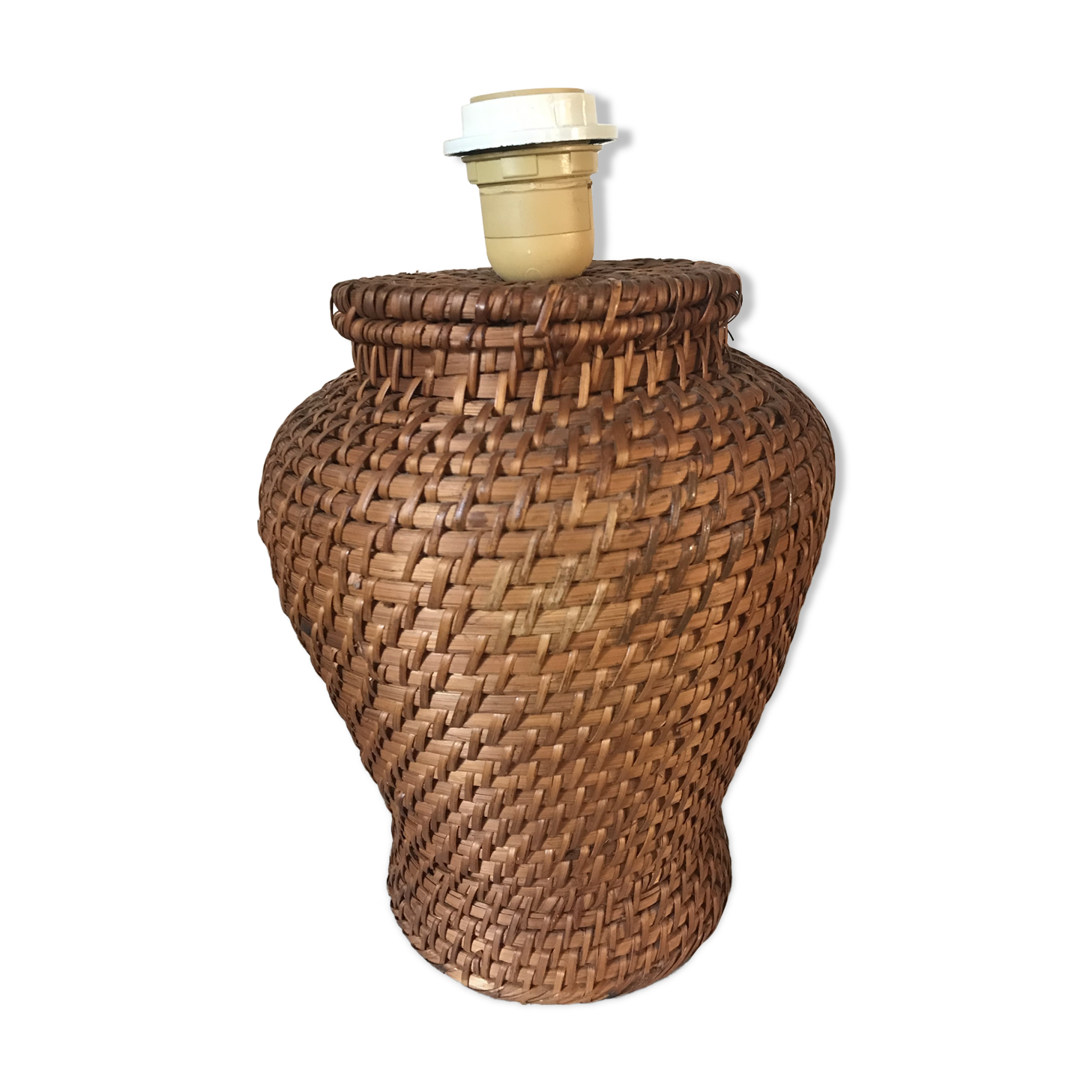 Vintage rattan lamp foot