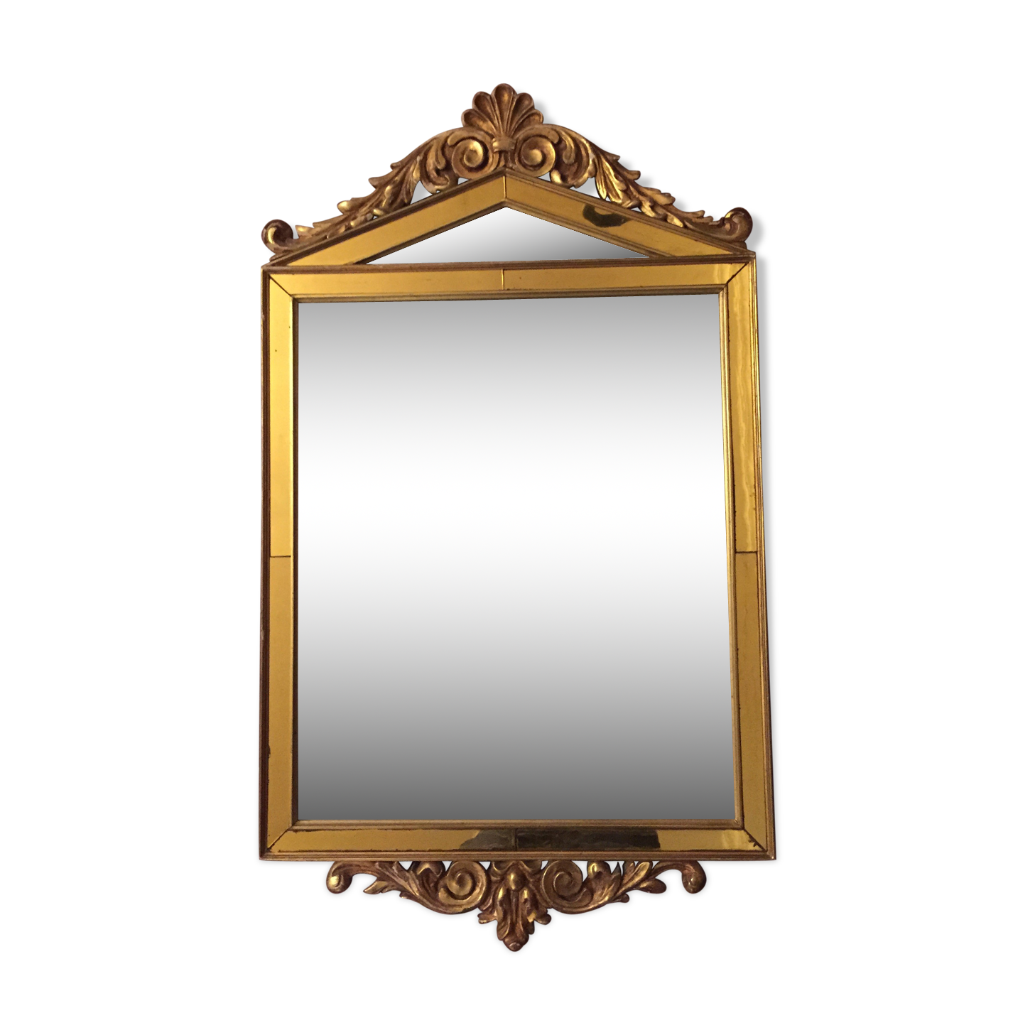 Golden wooden mirror - 87x51cm