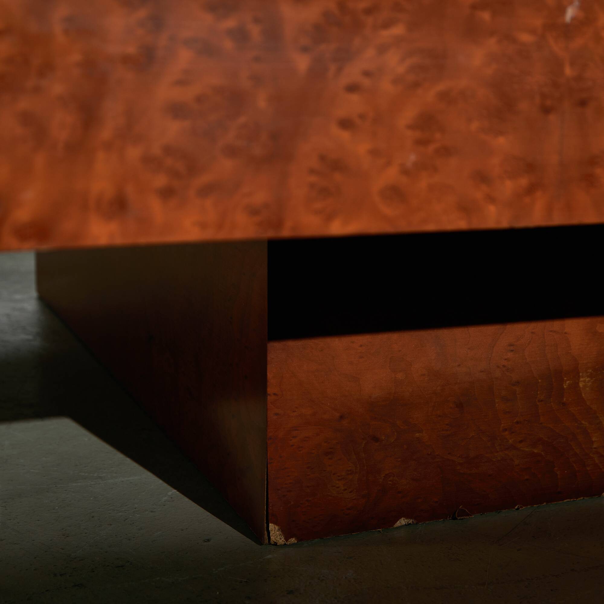 Low Square Coffee Table with Hexagon Patterns