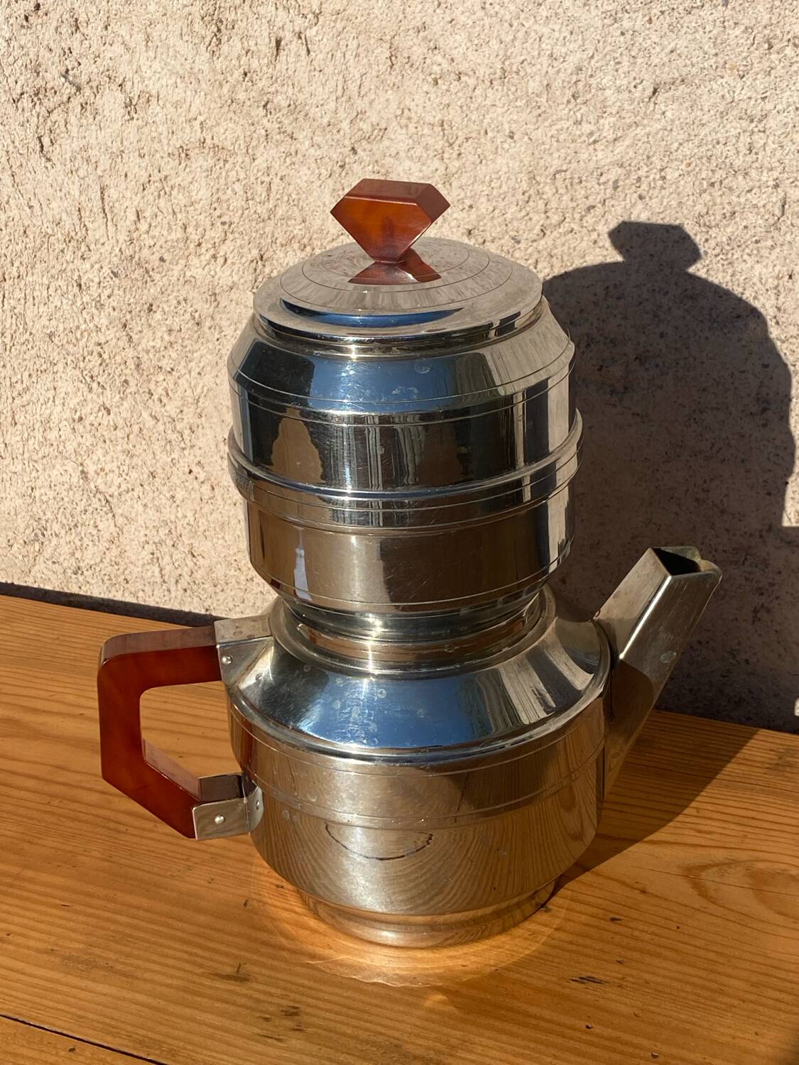 SFAMOKA chrome metal coffee maker