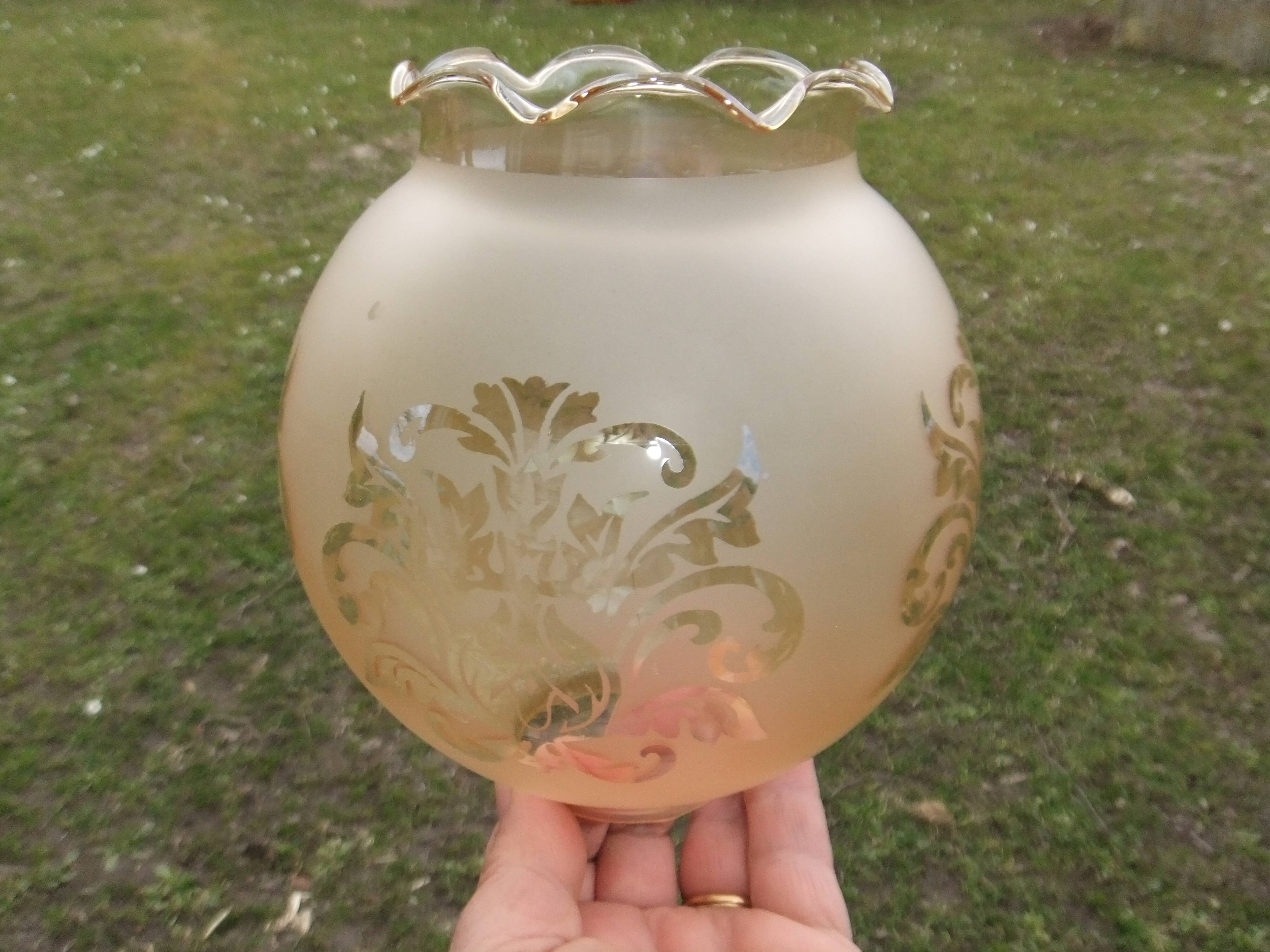 Tulip globe engraved glass for pendant lamp chandelier wall lamp