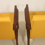 Pair of armchairs Henryk lily 300-190s 1970s yellow fabric