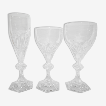 3 empire crystal glasses