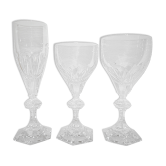 3 verres en cristal empire