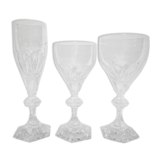 3 empire crystal glasses