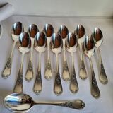 12 large silver-plated metal table spoons by Guildart