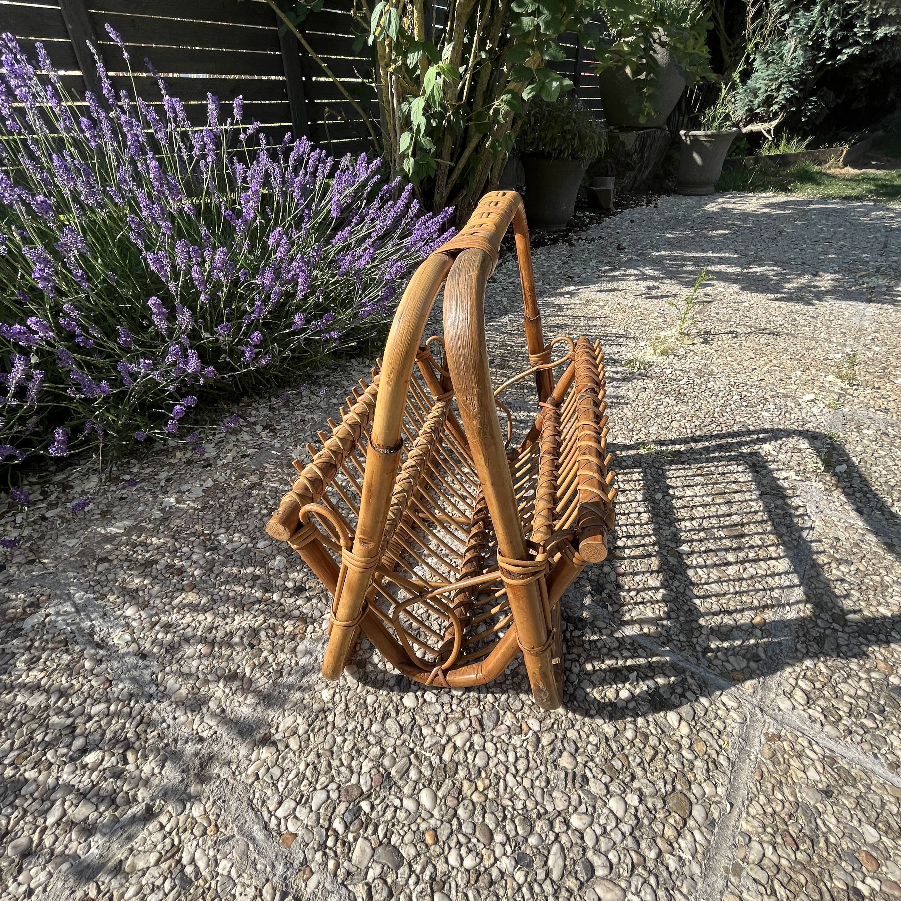 Bamboo magazine holder