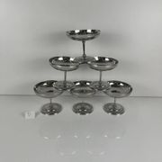 Lot de 6 coupes à glaces en métal, 1970 - Modèle D