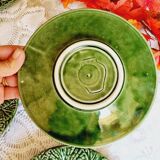 Set of 6 small cabbage barbotine plates