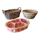 Set of 3 woven wicker table baskets