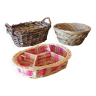 Set of 3 woven wicker table baskets