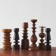Scandinavian Wooden Candleholders, Set of 6