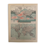 Lithograph engraving on the waters of the sea of 1897