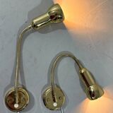 Brass flexible wall lamps, set of 2, 1960’s
