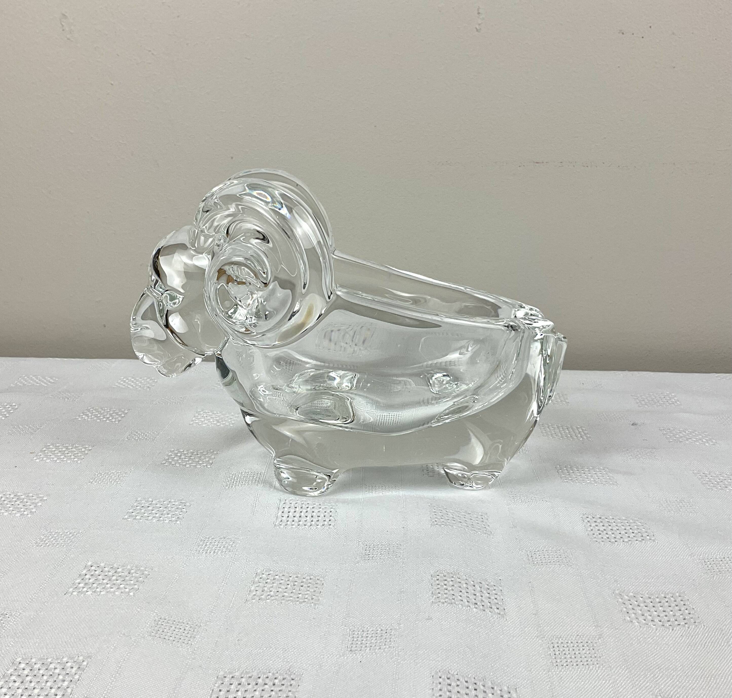 Solid crystal ram ashtray