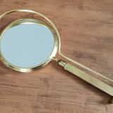 Vintage midi century brass barber mirror