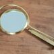 Vintage midi century brass barber mirror