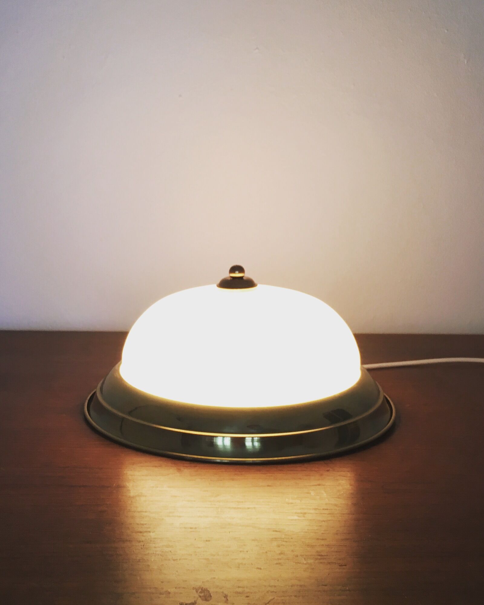Brass and glass wall lamp or flush light