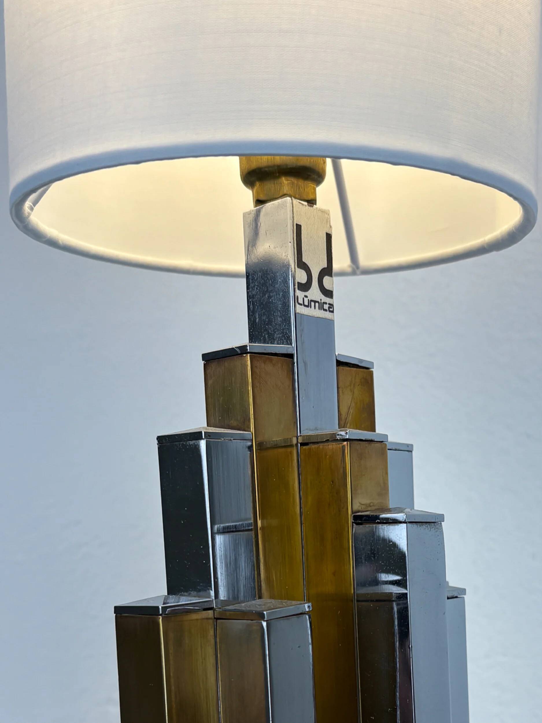 Midcentury modern BD Lumica cubic table lamp, Spain