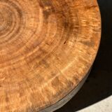 Quadripod coffee table in solid wood monoxyl natural color (dark)