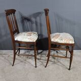 Pair of Chairs in Red Cherry, by Colombo Sanguineti, Italy – 1950