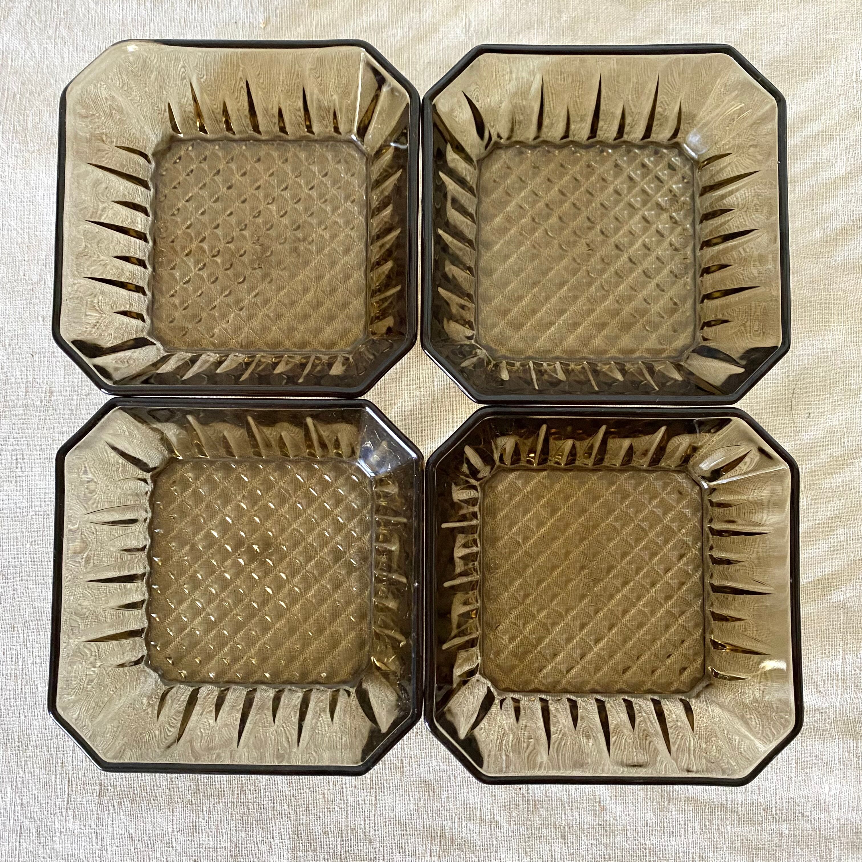 Smoked glass raviers 70s