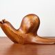 Large Danish carved wooden snail sculpture from the mid-century, 1960s.