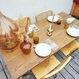 Farmhouse table on trestles