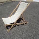 Pair of vintage striped loungers
