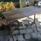 Old wooden bistro table