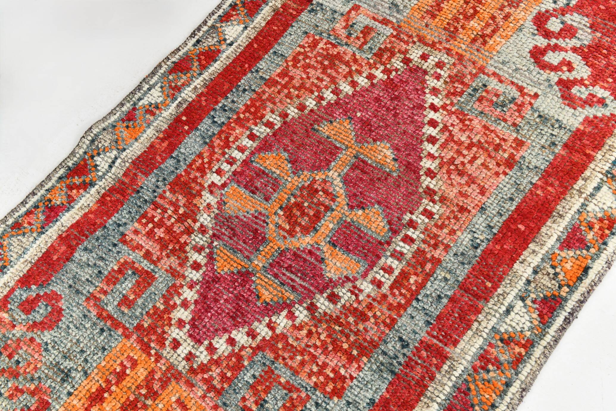 3x12 Soft Red Vintage Runner Rug, Turkish Hallway Runner, 94x358 Cm