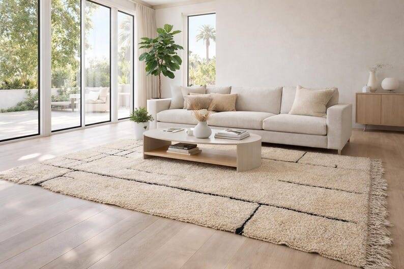 Tapis en laine taille 2/2 m
