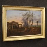 Antique French Painting Landscape From 19th Century