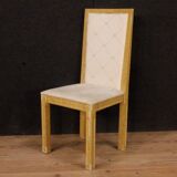 8 lacquered and painted Italian chairs from 20th century