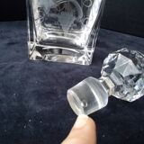 Crystal whiskey decanter Vine leaf decoration