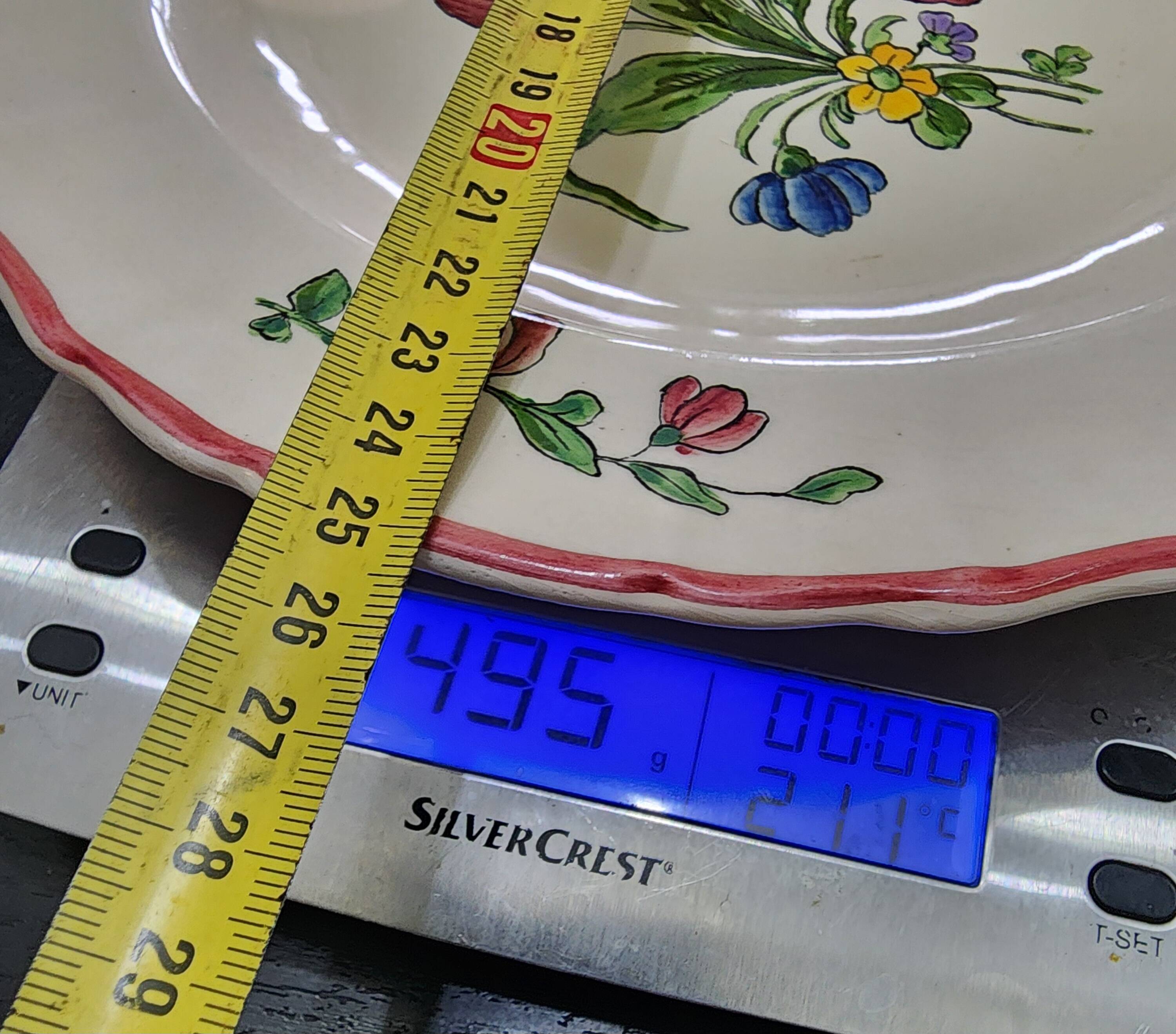 shallow dish faience Zeller ceramics old Strasbourg vintage