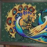 Modernist tapestry 1970 peacocks