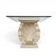 Magnussen Ponte shell-shaped console or table base with original glass top