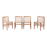 4 chaises J80 en chêne par Jørgen Bækmark pour FDB Møbler, 1967