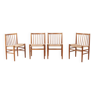 4 chaises J80 en chêne par Jørgen Bækmark pour FDB Møbler, 1967