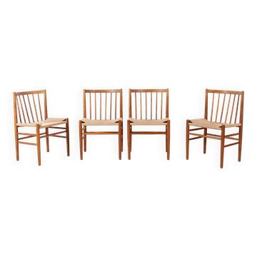 4 chaises J80 en chêne par Jørgen Bækmark pour FDB Møbler, 1967